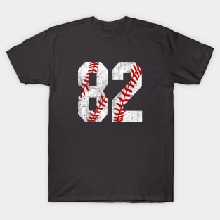 Vintage #82 Baseball Laces Baseball Mom Jersey Love Baseball T-Shirt